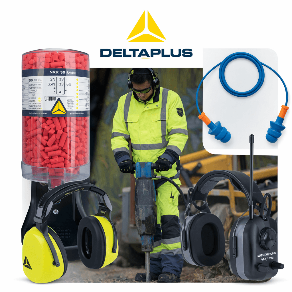 Operario en planta industrial con equipo de protección