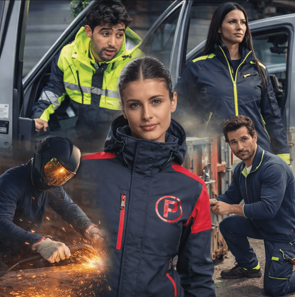Equipo profesional de industria, construcción y logística
