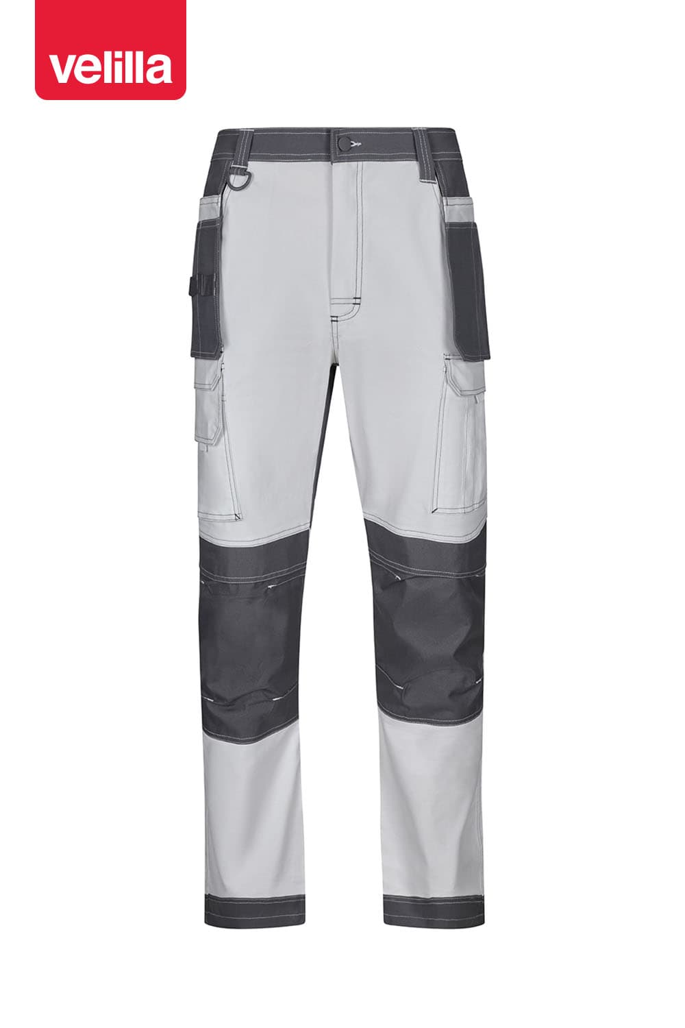 Pantalón canvas stretch bicolor con bolsillos flotantes