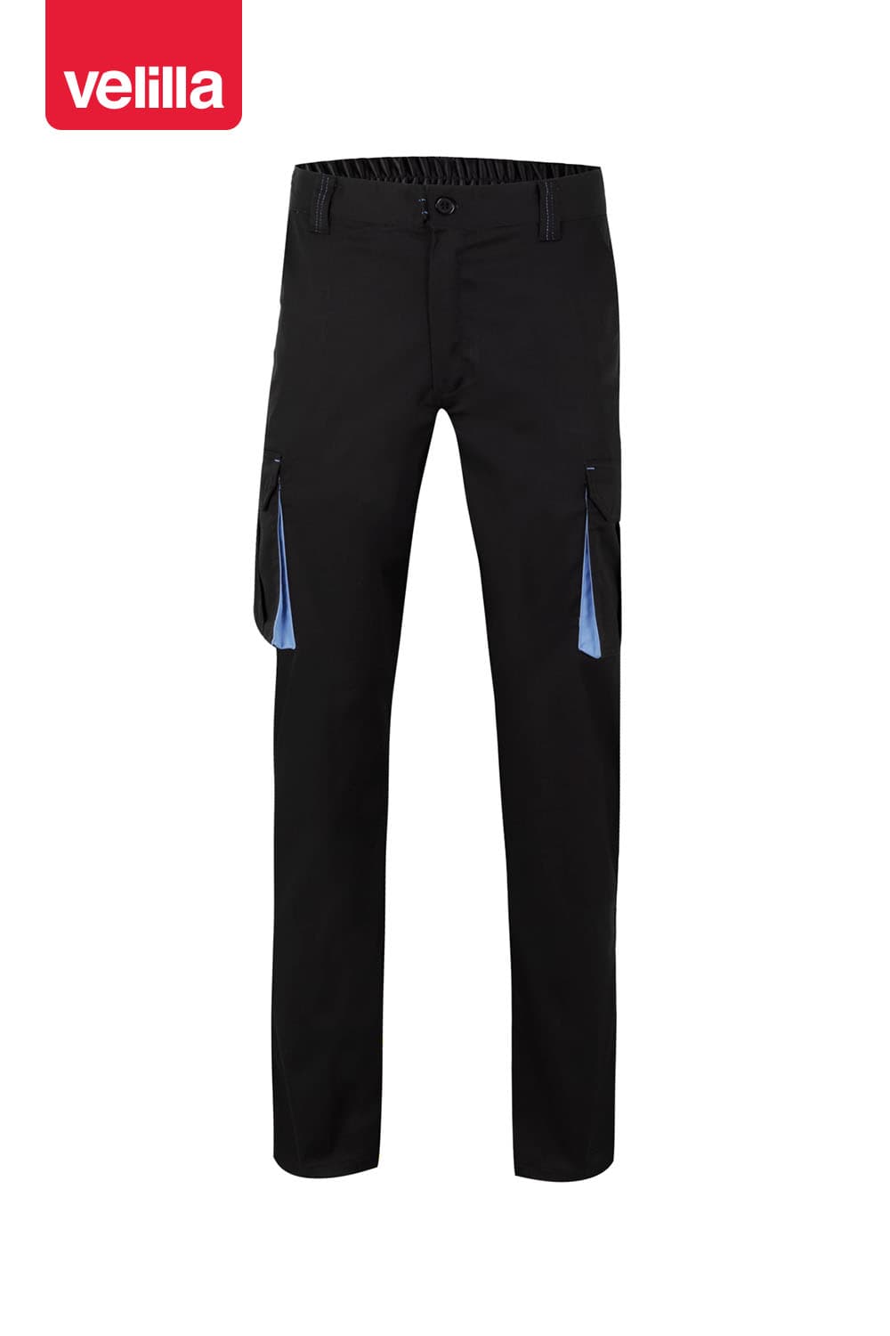 Pantalón stretch bicolor multibolsillos