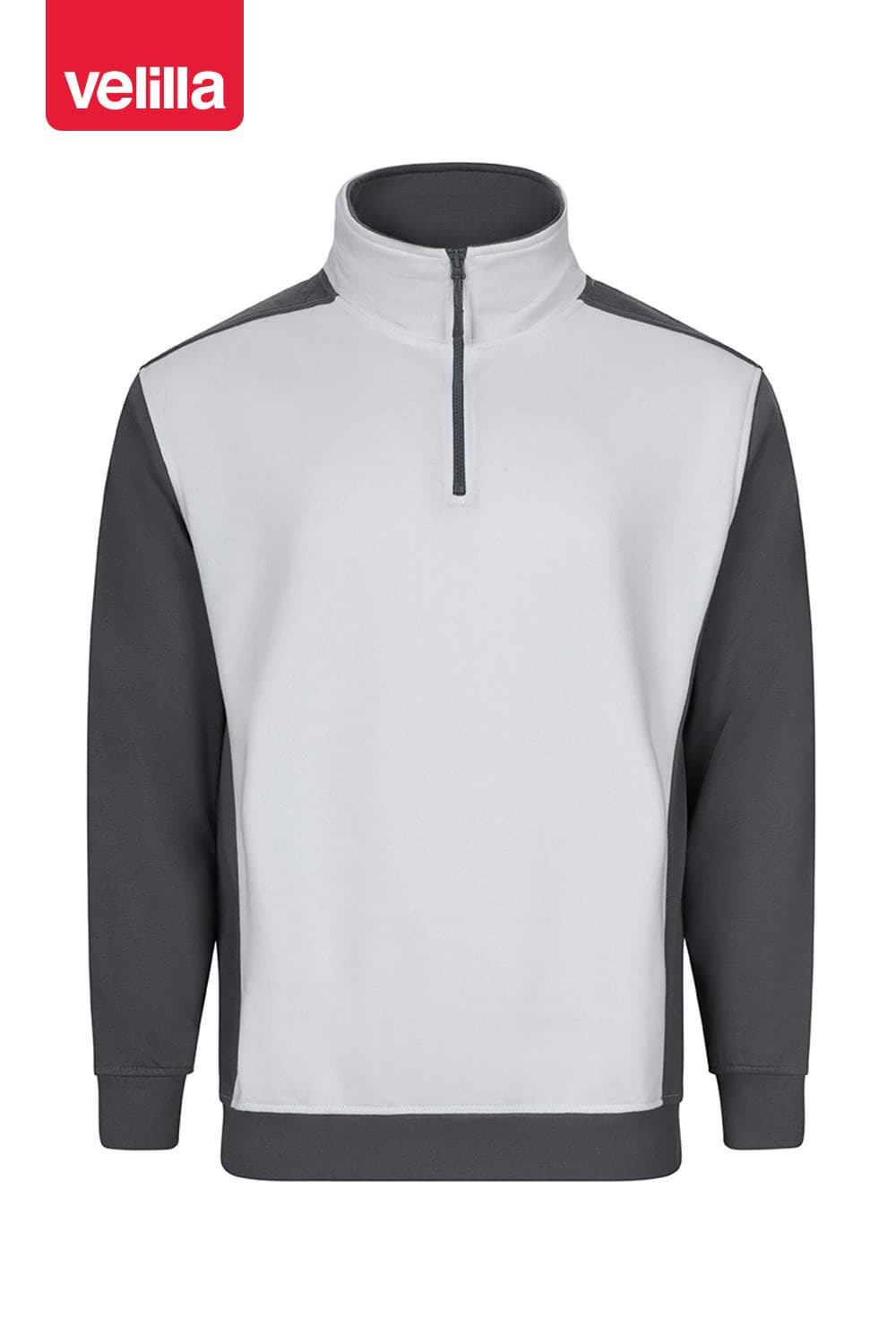 Sudadera bicolor con media cremallera