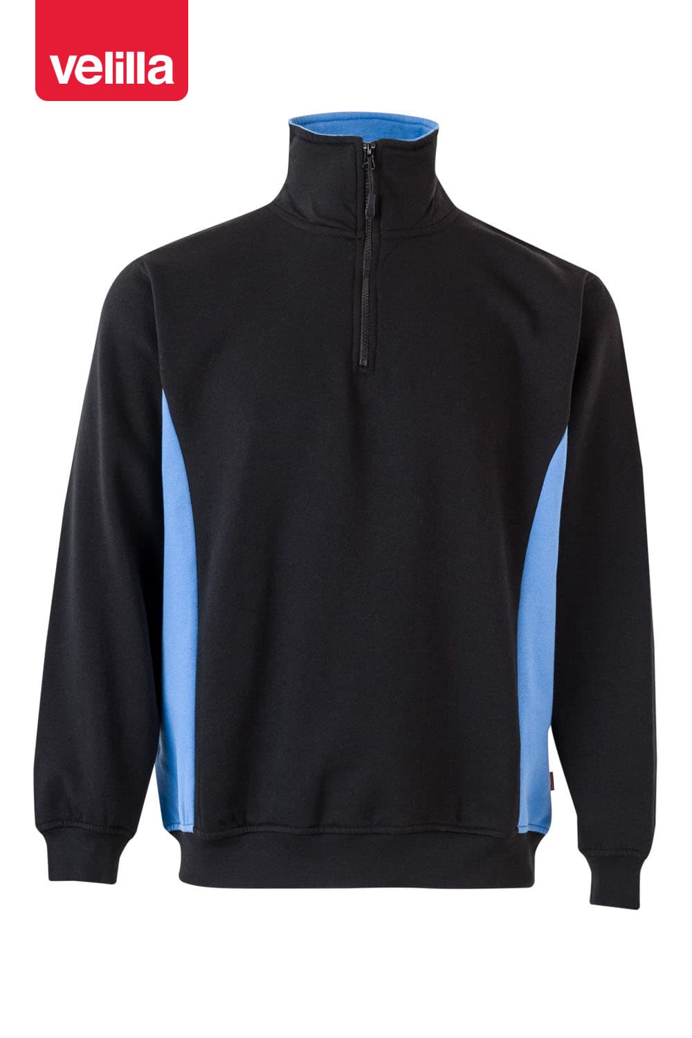 Sudadera bicolor con media cremallera