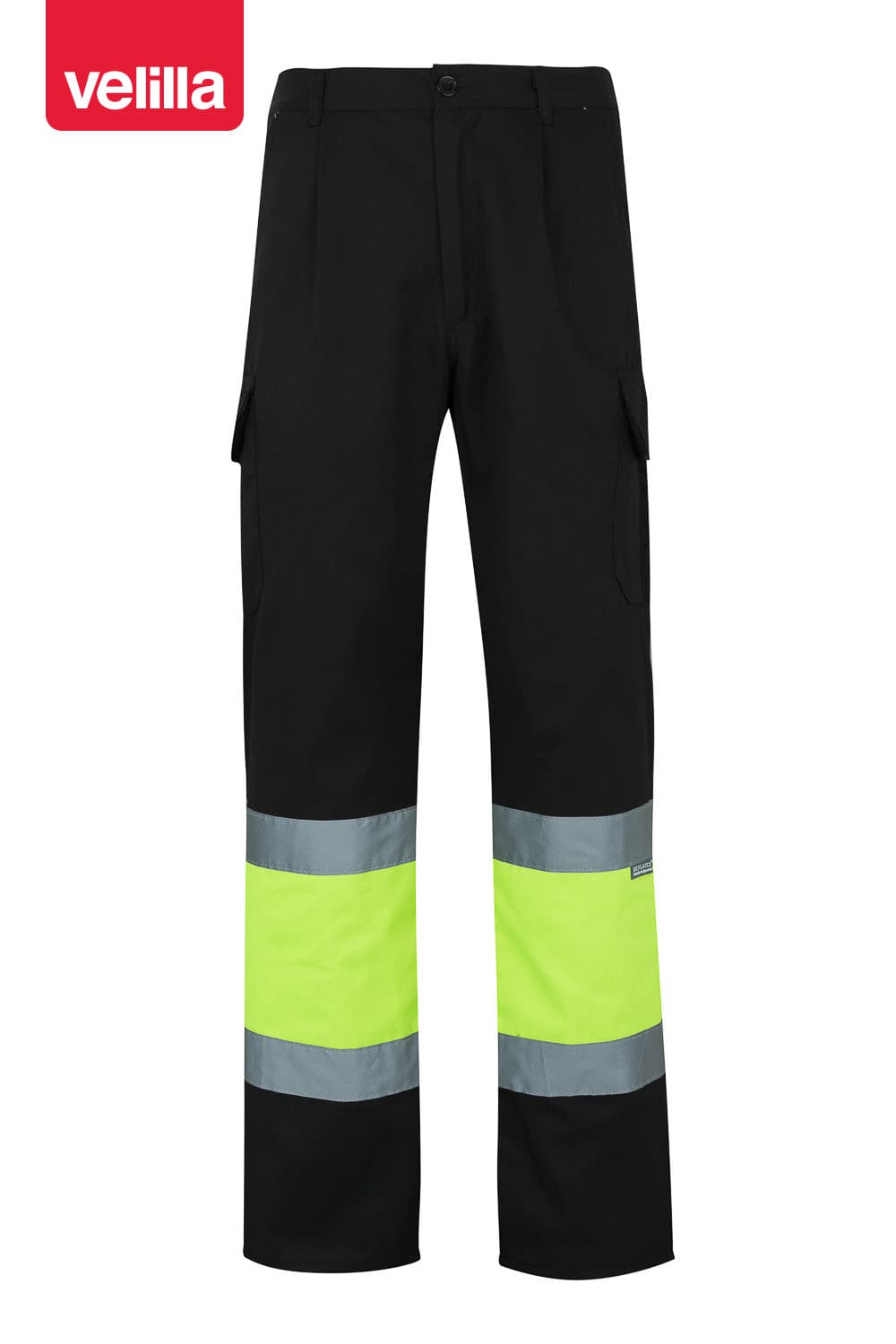 Pantalón forrado bicolor multibolsillos