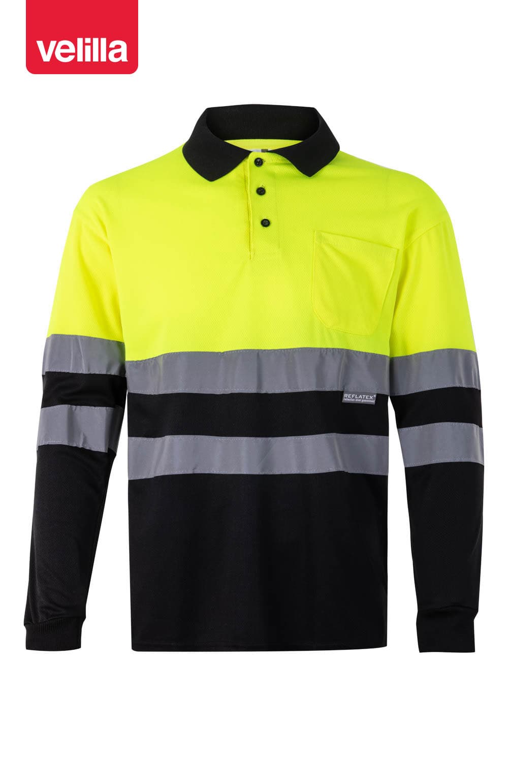Polo bicolor manga larga