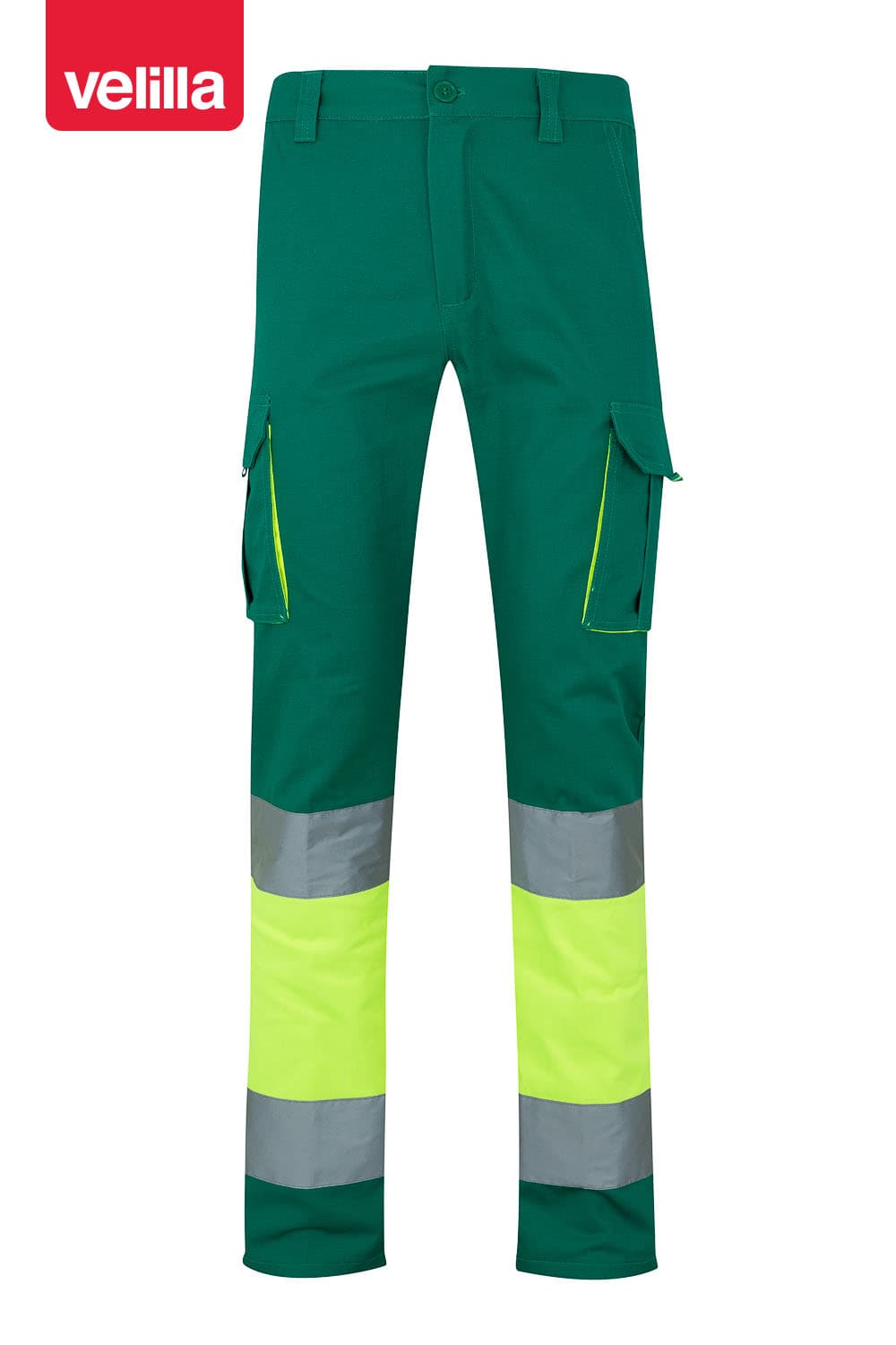 Pantalón 100% algodón bicolor multibolsillos