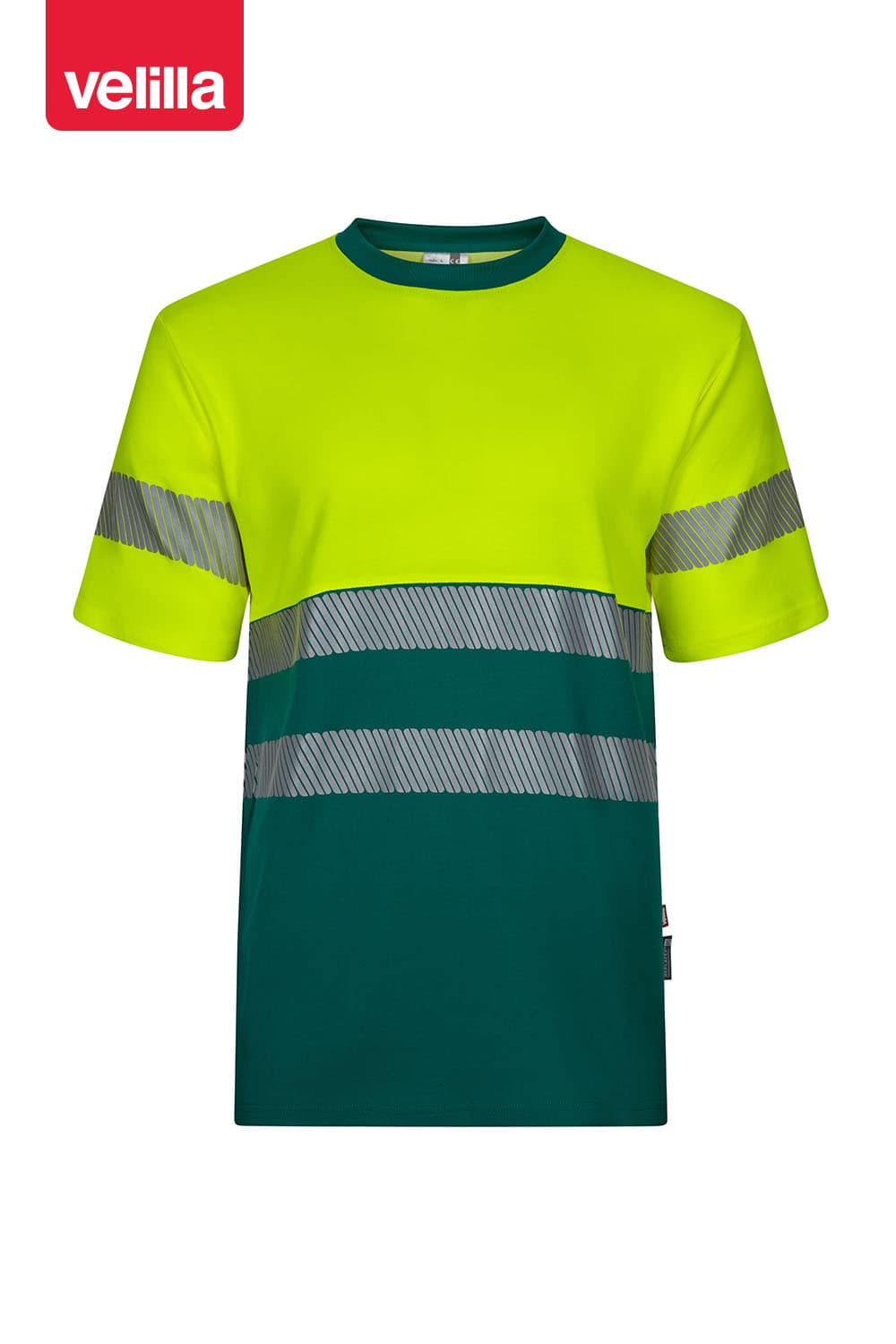Camiseta algodón bicolor manga corta cinta segmentada