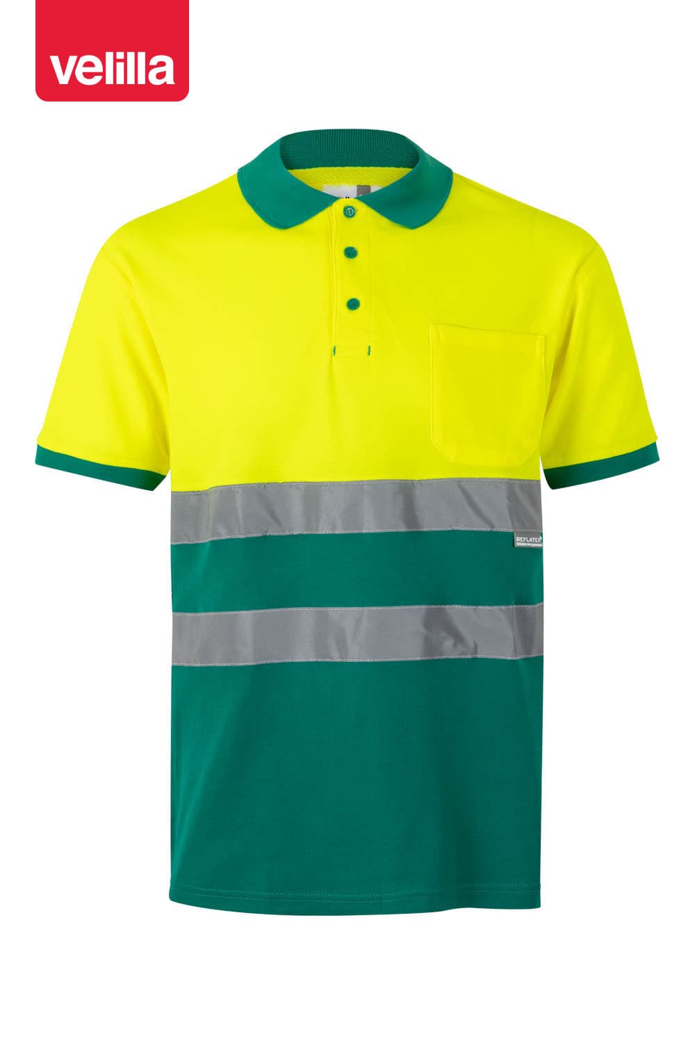 Polo algodón bicolor manga corta