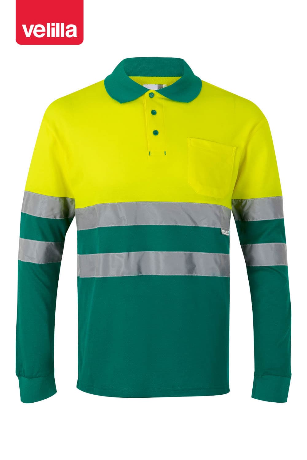 Polo algodón bicolor manga larga