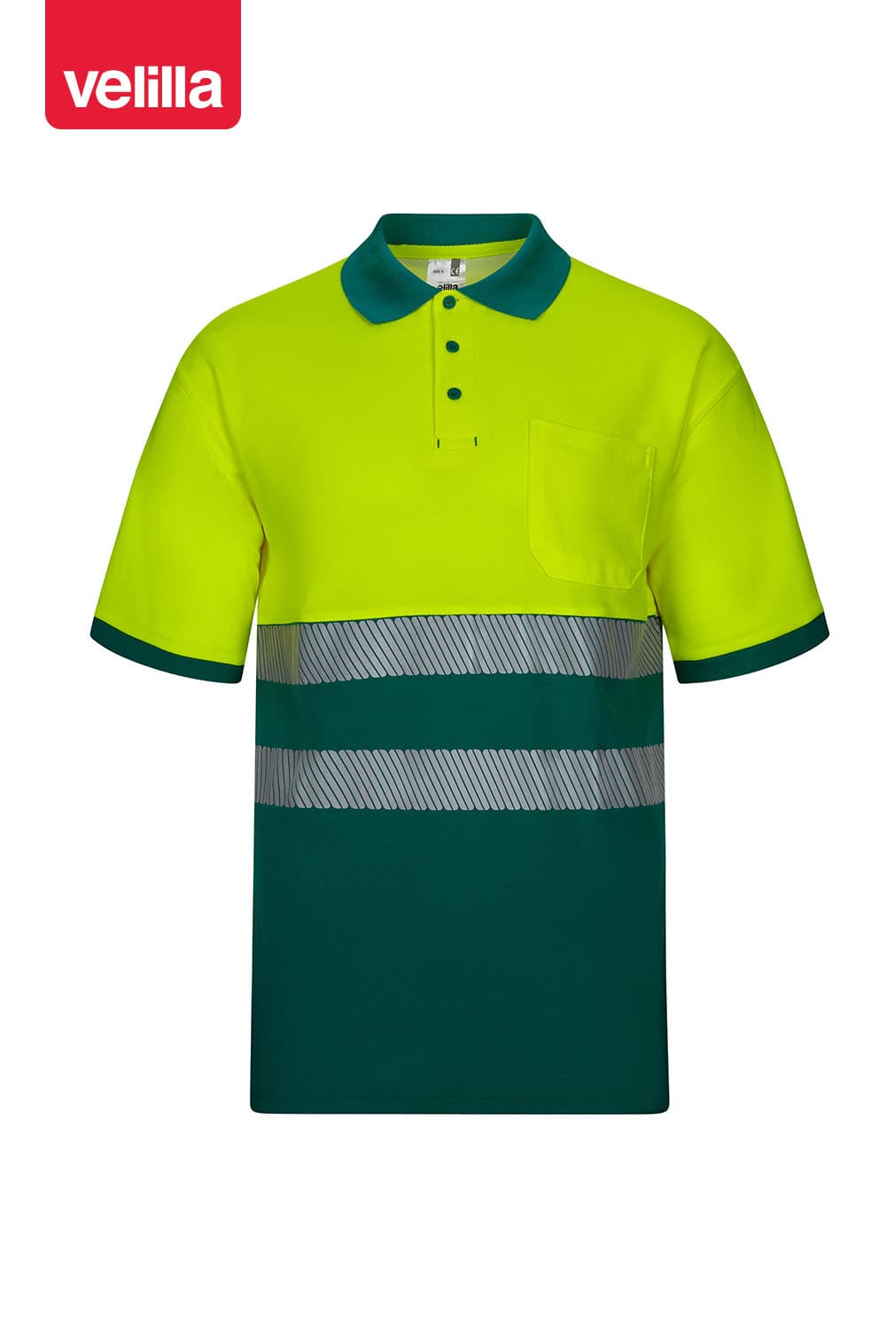Polo algodón bicolor manga corta cinta segmentada