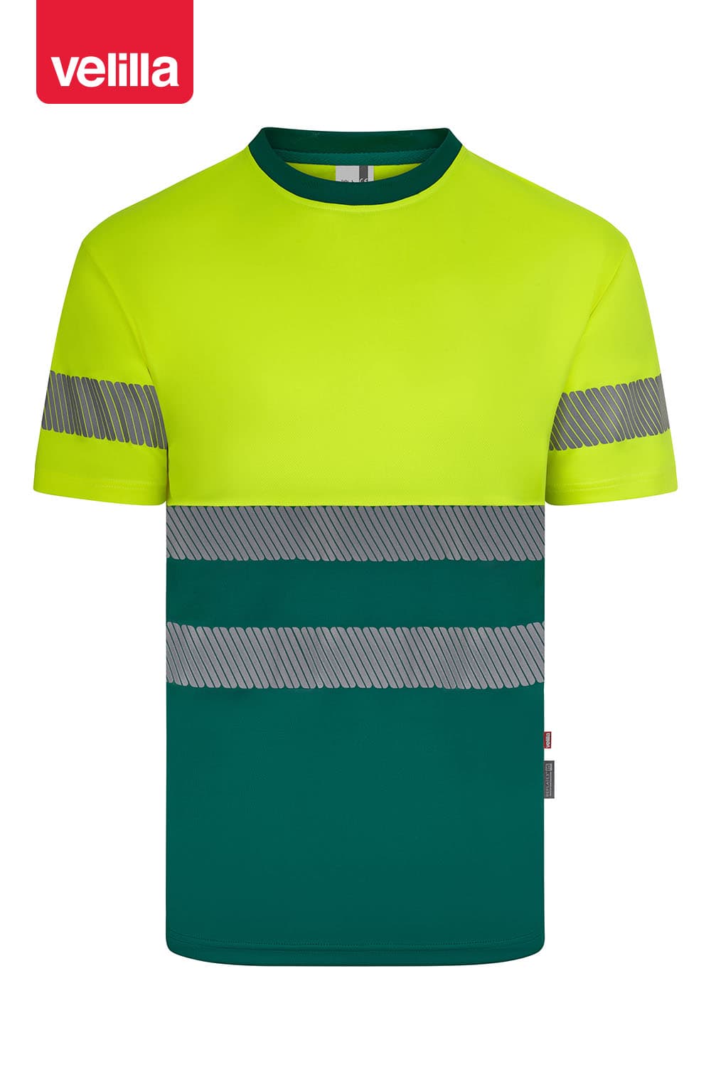 Camiseta poliéster reciclado bicolor manga corta cinta segmentada