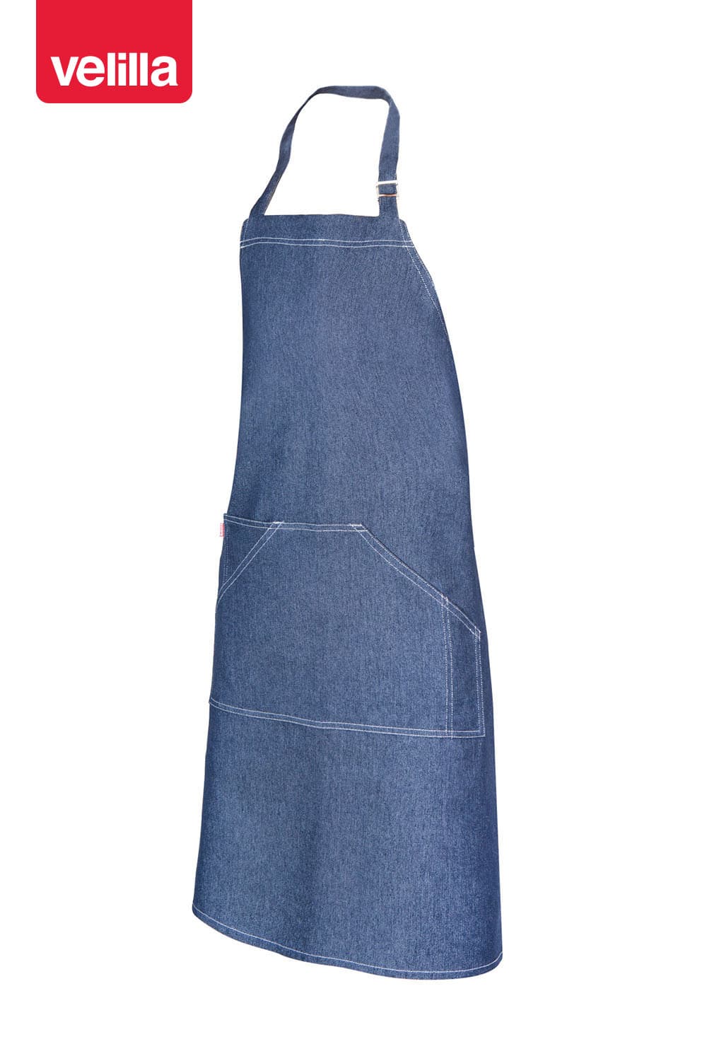Delantal peto denim con bolsillos