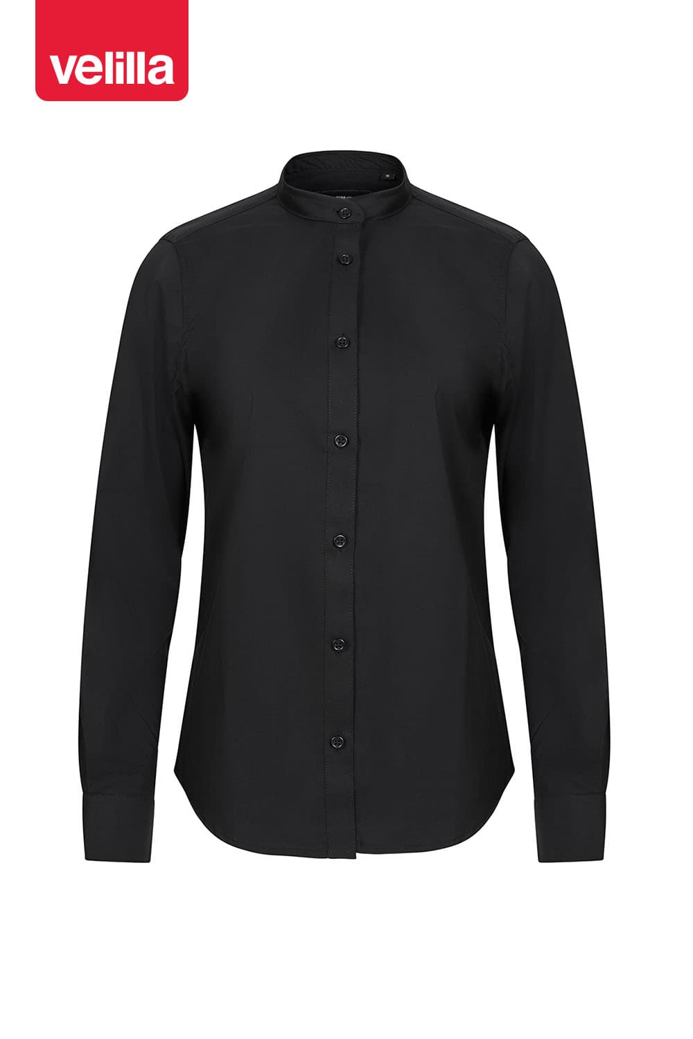 Camisa cuello tirilla stretch manga larga mujer