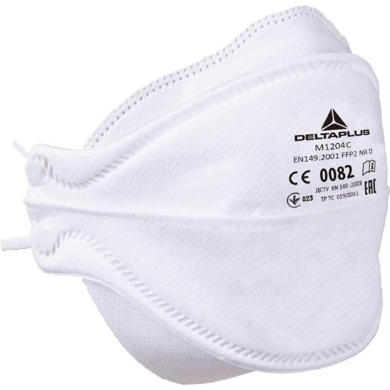 Mascarilla respiratoria desechable P2 sin válvula que ofrece una gran transpirabilidad gracias a su elástico tubular y su efecto de 4 capas