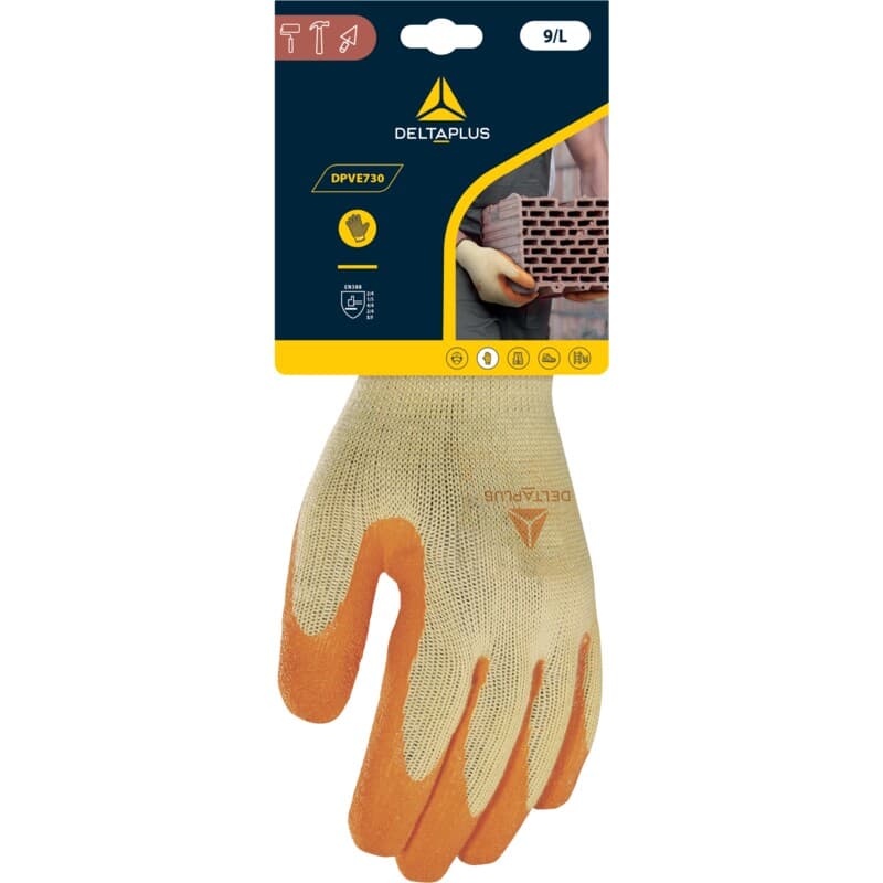 Guante mecánico con excelente agarre gracias a su revestimiento crepado, ideal para entornos secos y húmedos