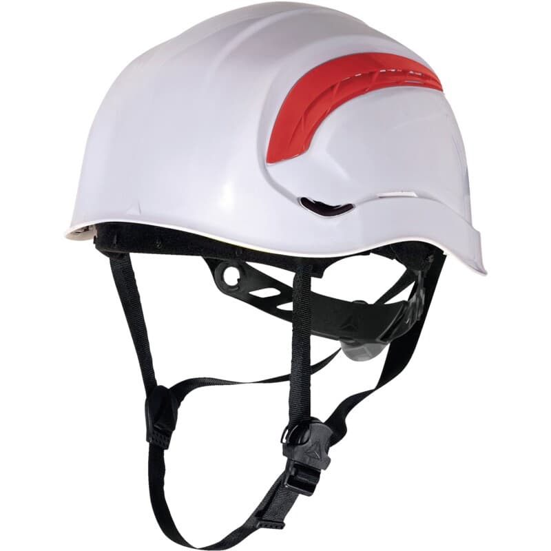 Casco de obra ventilado ABS para trabajos en altura, con barboquejo de 3 puntos