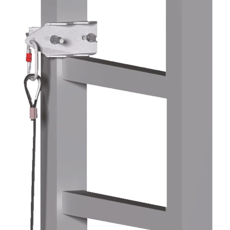 Kit de fijación adaptable para línea de vida en escalera