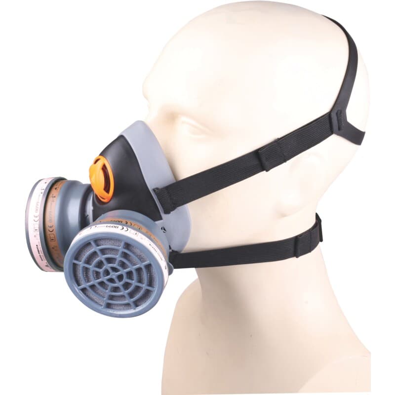Kit de media mascarilla respiratoria y filtro A2P3, ideal para entornos químicos y de pintura