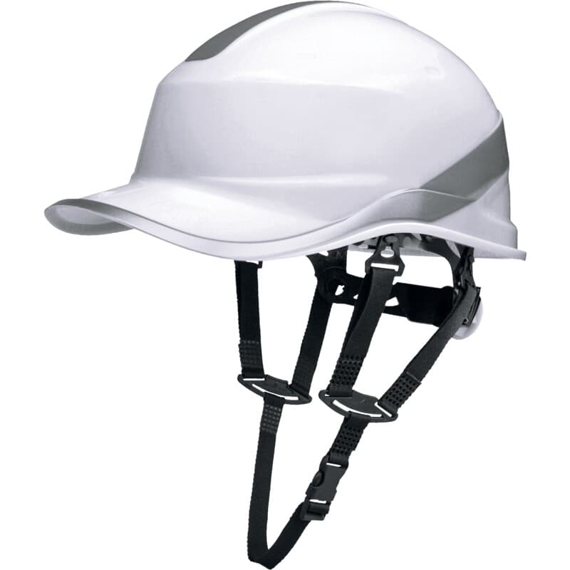 Casco de obra versátil de diseño deportivo para uso en ambas posiciones, con barboquejo para un mejor ajuste