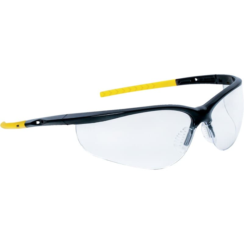 Gafas de protección transparentes con un diseño elegante y deportivo