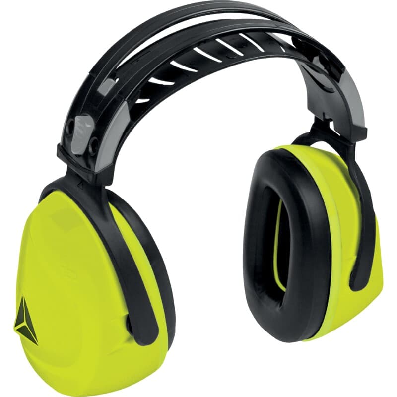 Cascos antirruido con doble diadema de plástico para mayor comodidad y ajustabilidad
