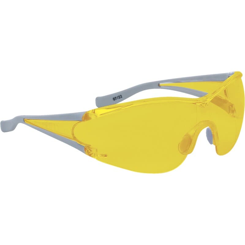 Gafas de protección amarillas de una sola pieza, con amplio campo de protección y protecciones laterales, ideales para la conducción nocturna
