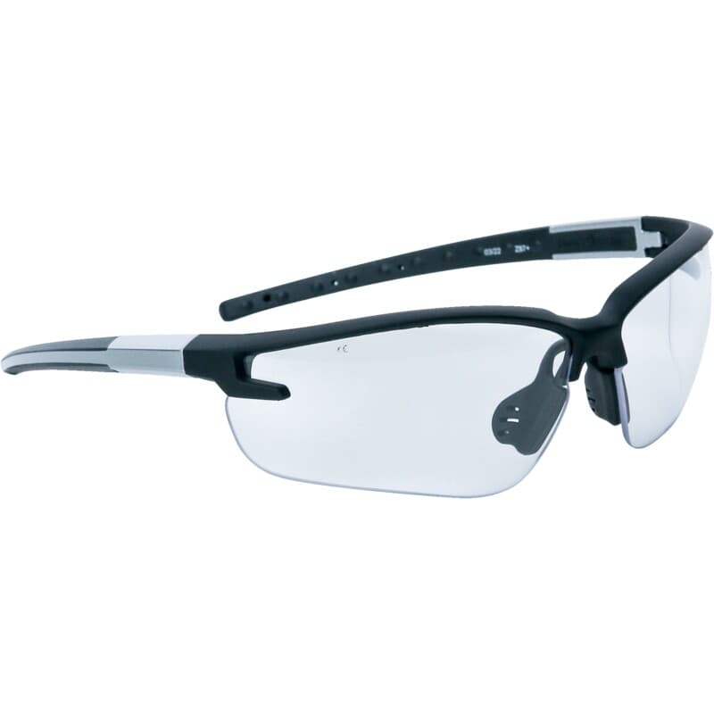 Gafas de protección transparentes con puente nasal y patillas extremadamente suaves