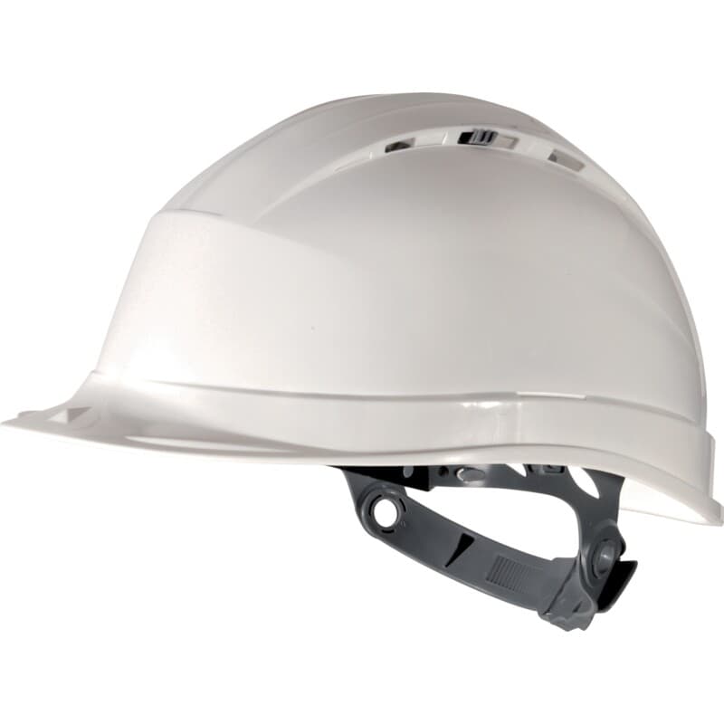 Casco de obra ventilado con ajuste de cremallera