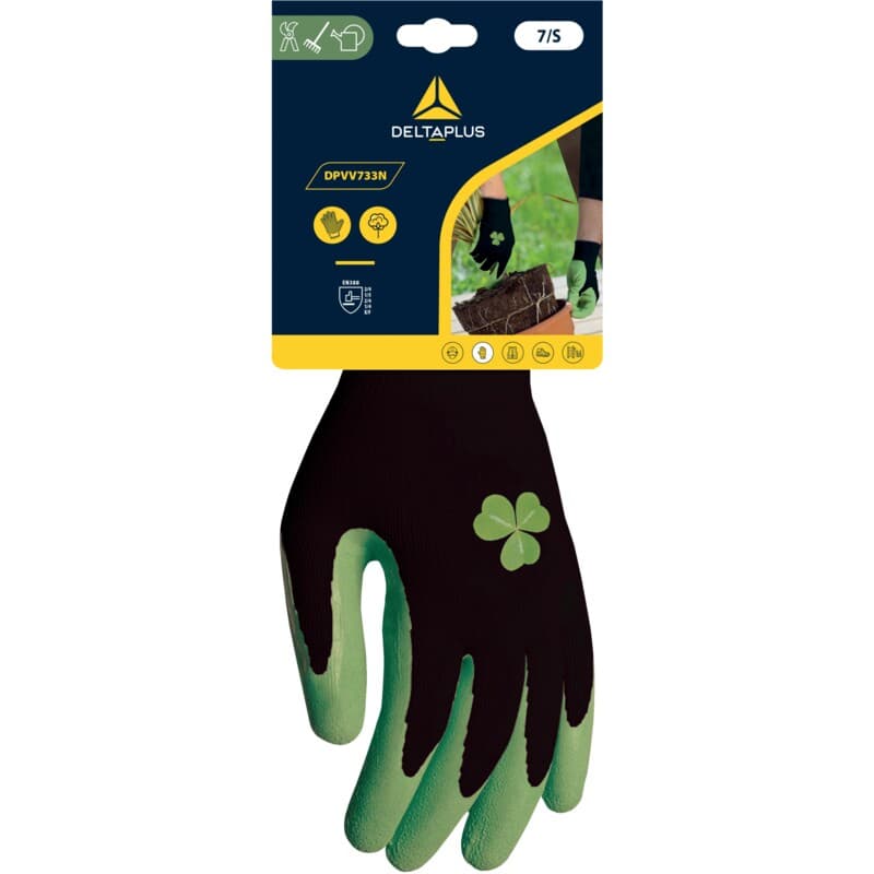 Guante mecánico, ideal para entornos húmedos, muy transpirable y fácilmente visible gracias a su dorso fluorescente