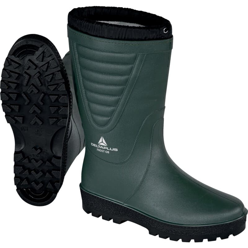 Botas de trabajo forradas que ofrecen un aislamiento térmico ideal, equipadas con un collarín con cordones para ajustar la parte superior de la caña