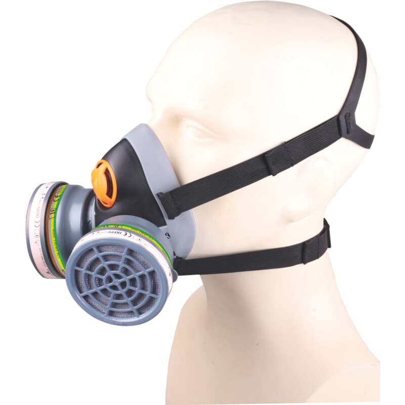Kit de media mascarilla respiratoria y filtro ABEK1 P3, ideal para entornos químicos