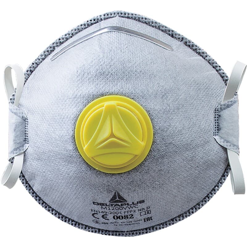 Mascarilla respiratoria desechable carcasa P2 antiolores con válvula