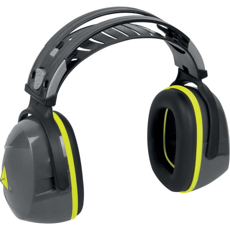 Cascos antirruido con doble diadema de plástico para mayor comodidad y ajustabilidad