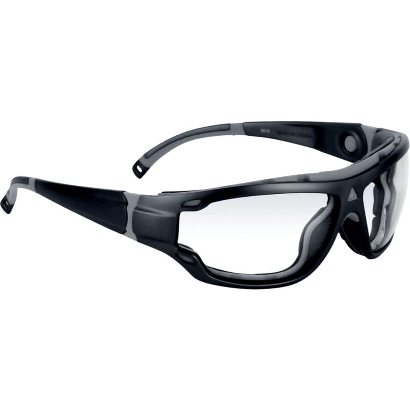 Gafas transparentes 2 en 1 con protección de espuma para usar con patillas o correa